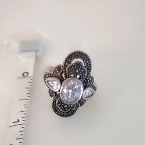 Silvertone Cz ring